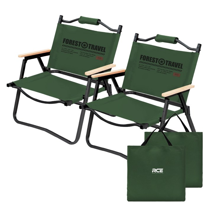 로티캠프 접이식 경량 로우 캠핑 의자 2p  전용가방 2p 세트