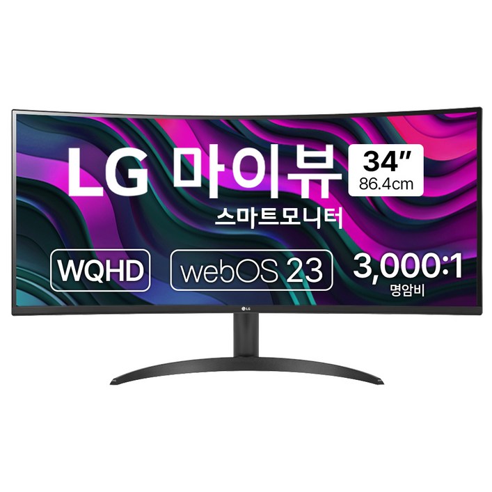 LG전자 WQHD MyView 스마트 커브드 모니터 34SR60QC