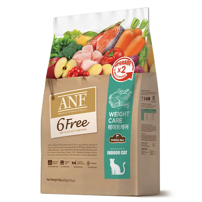 ANF 식스프리 인도어 캣 기능성 사료, 다이어트체중관리, 6kg, 1개