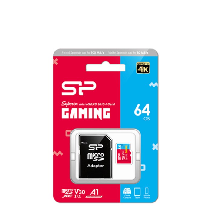 실리콘파워 MicroSD Superior Gaming C10 A1 V30 메모리카드, 64GB, 1개