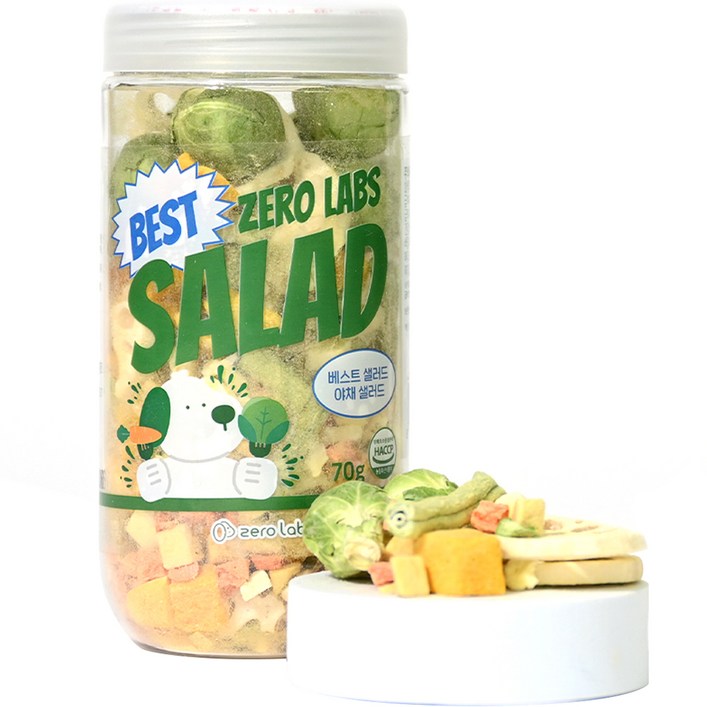 제로랩스 반려동물 베스트샐러드 동결건조간식, 야채맛, 70g, 1개 제로랩스 반려동물 베스트샐러드 동결건조간식, 야채맛, 70g, 1개