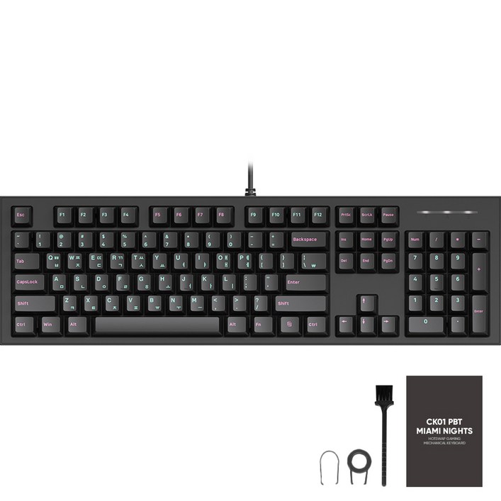 COX CK01 PBT 마이애미 나이트 에디션 게이밍 기계식 유선 일반형 키보드, Turquoise  Magenta, CK01 PBT MIAMI NIGHTS, 적축