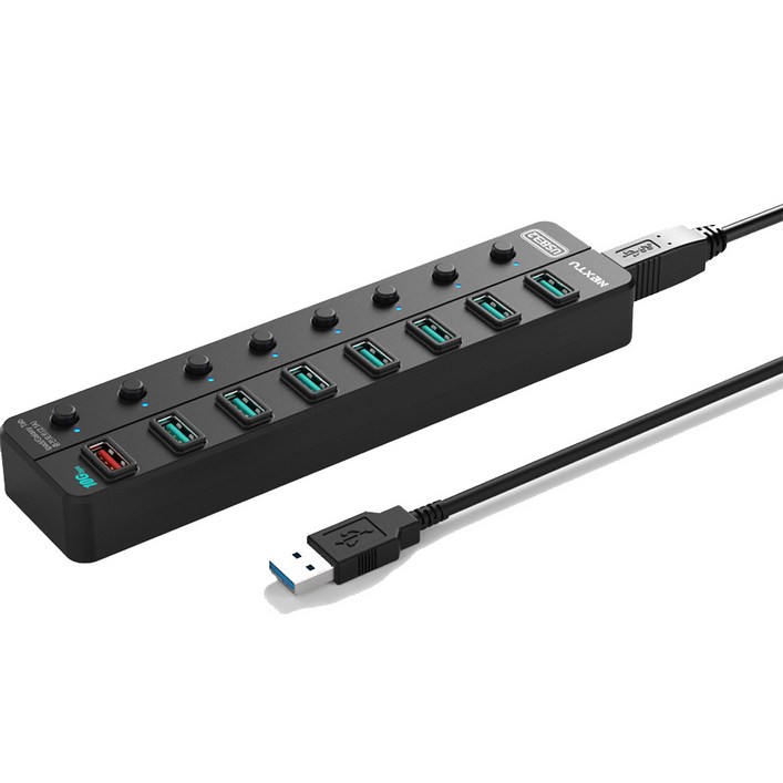 넥스트유 8포트 유전원 USB3.2 멀티허브 NEXTUH35810G, 혼합색상, 1개