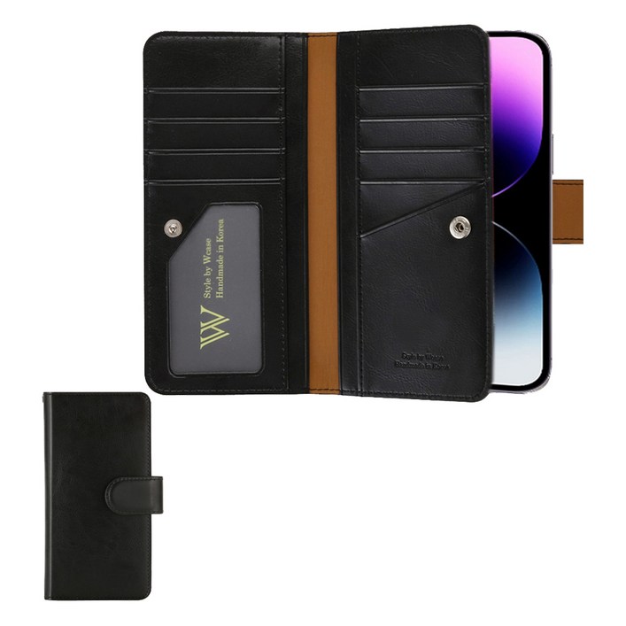 더블유케이스 리움 수제 양면 카드지갑 다이어리형 휴대폰 케이스