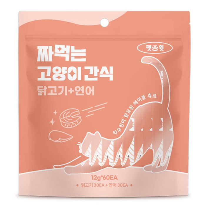 펫스윗 짜먹는 고양이 간식 60p, 혼합맛닭고기연어, 720g, 1개