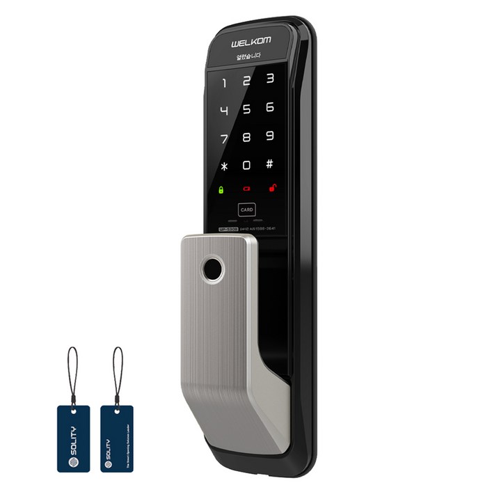 솔리티 지문인식 무타공 푸시풀 디지털도어락 WP-530B, WP-530B, 고객직접설치