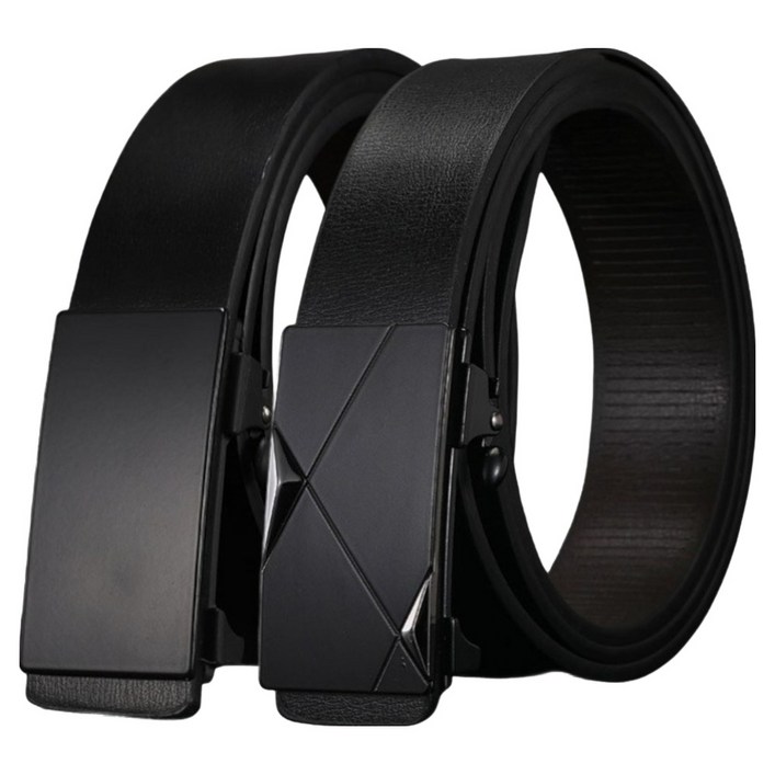조은마음 가죽 캐주얼 정장 자동 버클 벨트 2p