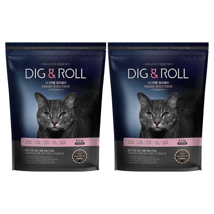 디그앤롤 벤토나이트 핑크젤리 프라임 솔루션 고양이 모래