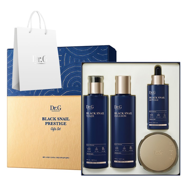 닥터지 블랙 스네일 프레스티지 토너 에멀전 앰플 크림 50ml 쇼핑백 4종 세트, 1세트 닥터지 블랙 스네일 프레스티지 토너 에멀전 앰플 크림 50ml 쇼핑백 4종 세트, 1세트