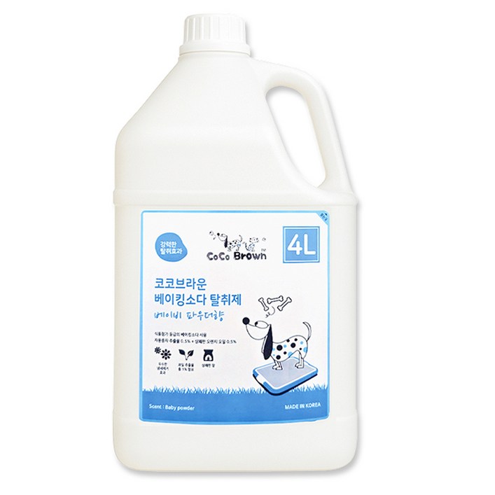 코코브라운 베이킹소다 반려동물용 탈취제 베이비 파우더향, 4L, 1개
