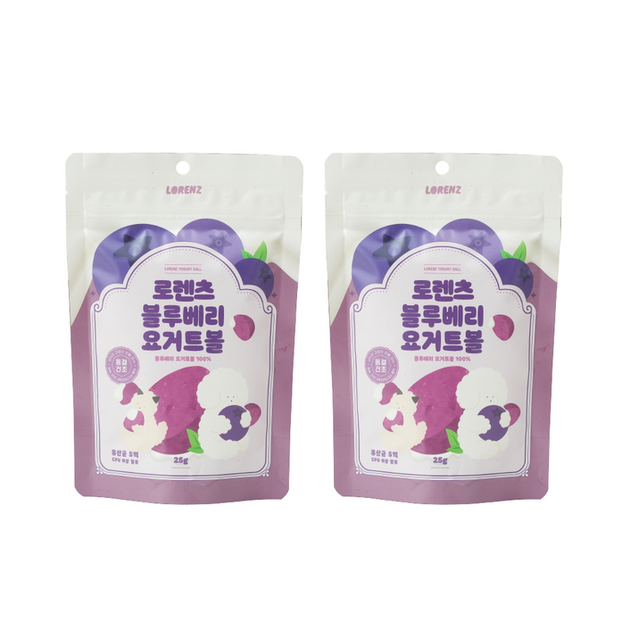 로렌츠 요거볼, 블루베리맛, 25g, 2개