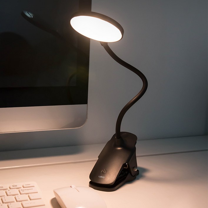 레토 클립형 무선 LED 책상 스탠드 LLSC10, 블랙 레토 클립형 무선 LED 책상 스탠드 LLSC10, 블랙