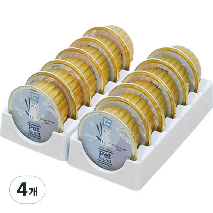 펫파운드 고양이 미니 캔 간식, 혼합맛닭가슴살소고기, 50g, 48개