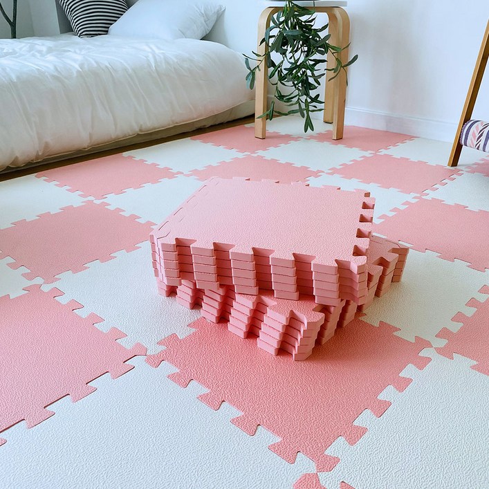 손할매 유아용 프리미엄 마블 안전인증 퍼즐매트, 피치, 10개