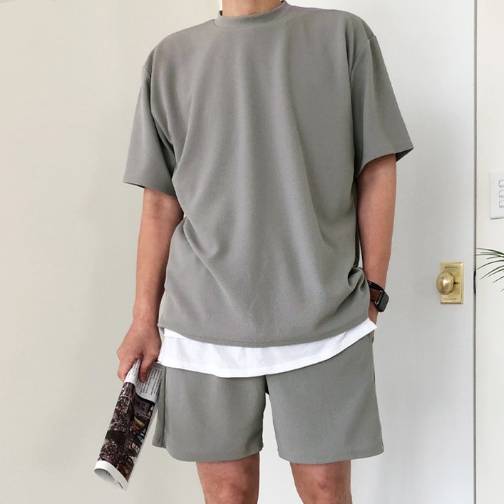 가비진 남성용 리버플 반팔 티셔츠 + 반바지 세트 K30+K31 - 쇼핑앤샵