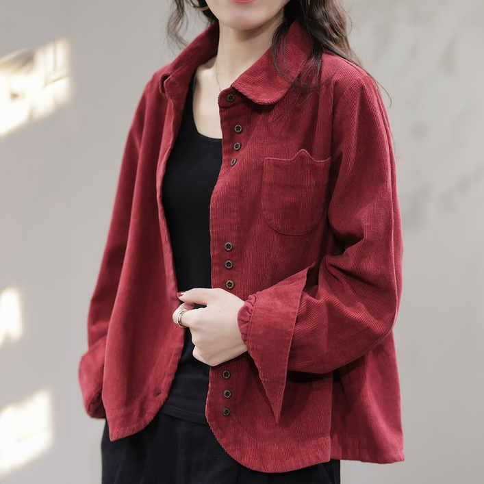 시크힐즈 여성용 아젤리아 트리플 버튼 포켓 코듀로이 셔츠 11921