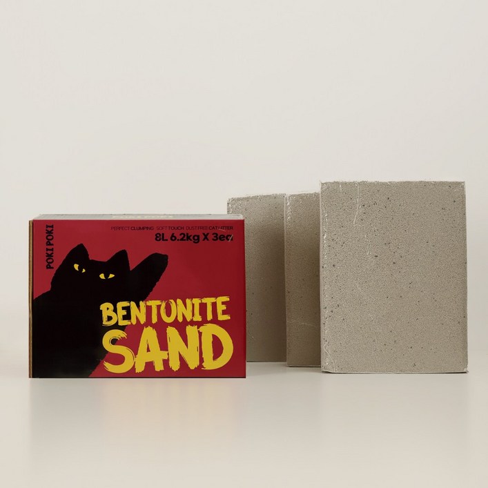 퍼키퍼키 벤토나이트 고양이모래 무향활성탄, 6.2kg, 3개입, 6.2kg, 3개