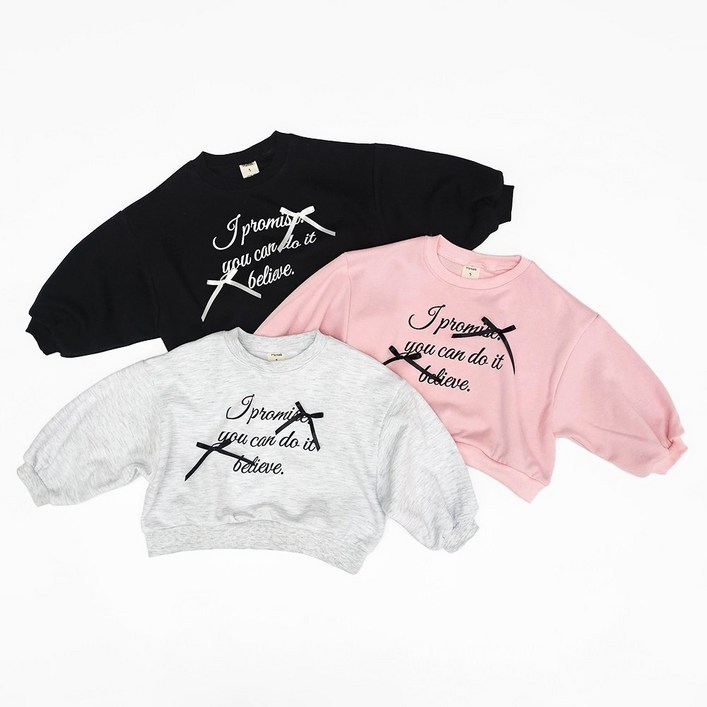 유니키즈 쁘띠리본맨투맨 유아동 키즈 여아 긴팔 티셔츠 봄 가을 면티 국산아동복 하나비