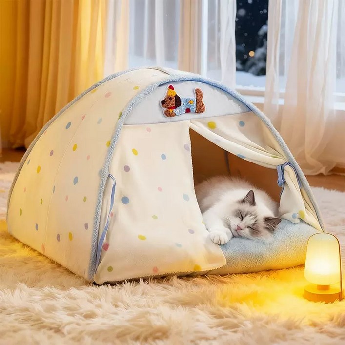 고양이 숨숨집 4계절 텐트하우스 반려동물 포근 펫하우스