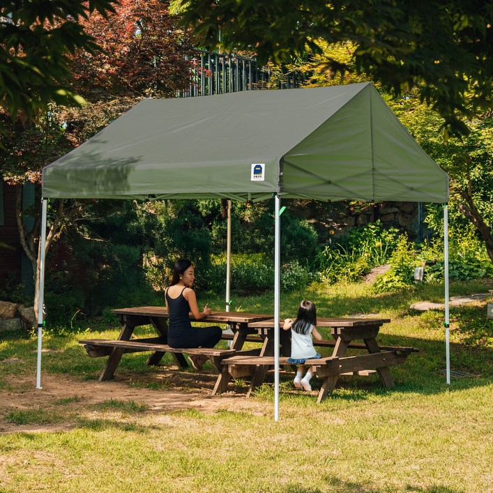 천둥천막 접이식 캐노피천막 행사용 방수 천막 몽골텐트, 올리브그린