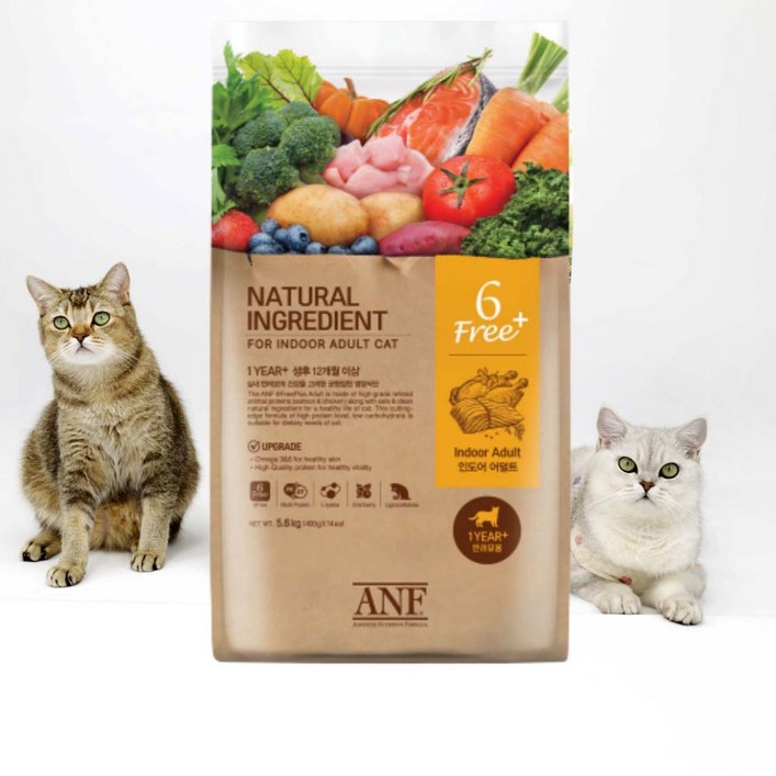 ANF 6free 캣 식스프리 플러스 인도어 어덜트 1.8kg 5.6kg 고양이 사료