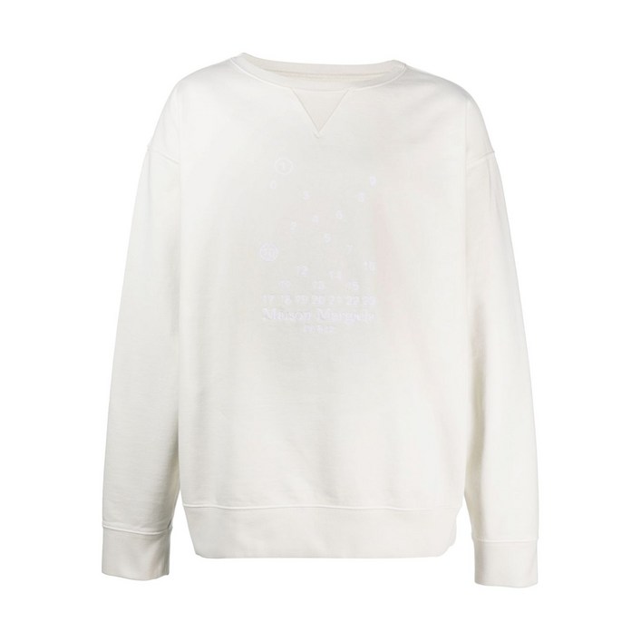 메종 마르지엘라 숫자 로고 자수 스웨트셔츠