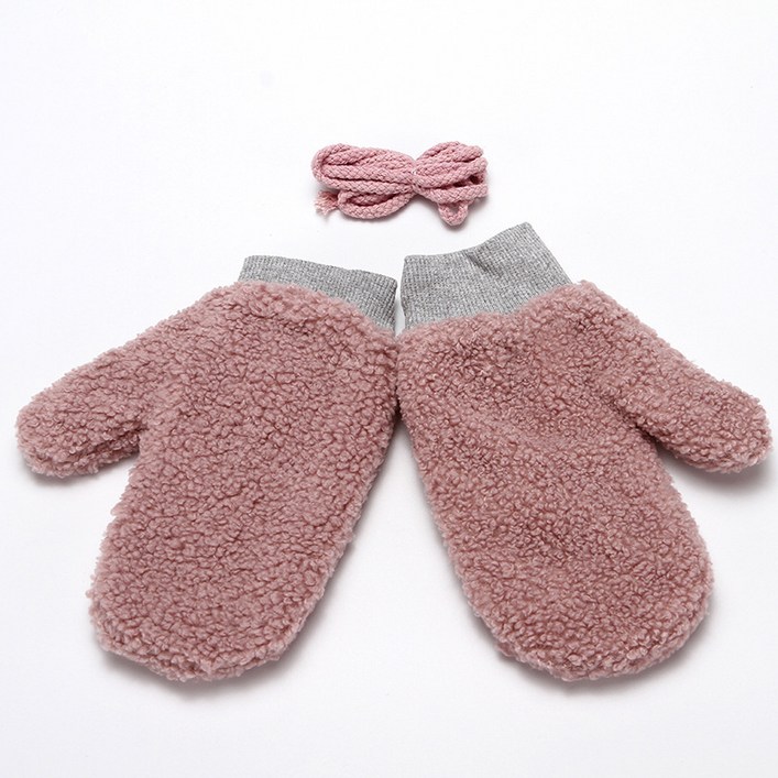 벙어리장갑 여 폴라폴리스 도톰 홀터넥 라이더백 벙어리장갑 보온 러블리 융 테디털