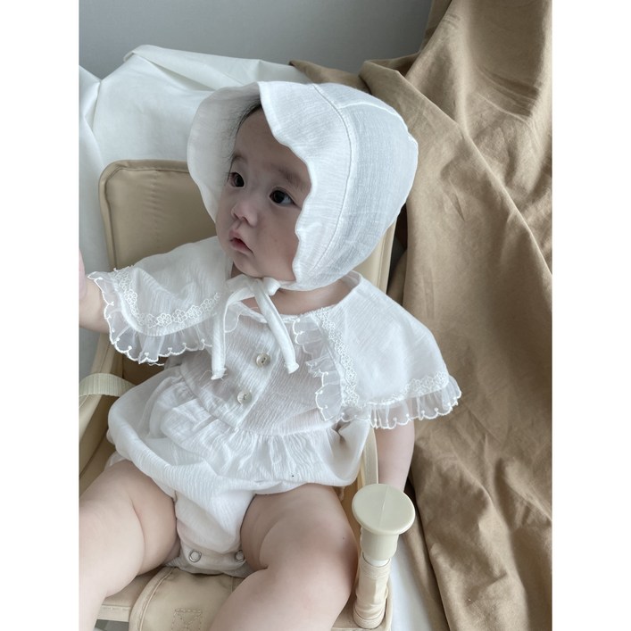 로나슈트(보넷세트) 아기촬영룩 100일아기 레모네이드