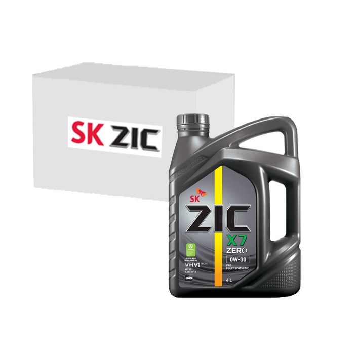SK엔무브 지크 X7 제로30 0W30 1박스 가솔린엔진오일 (PAO, 4L x 4개), 1개, 4L