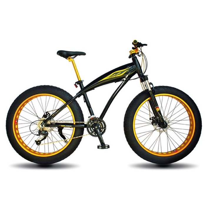 지멘스 자전거지멘스 팻바이크 레전드 26X4.0광폭 SHIMANO 27단 원터치 디스크 돌고래스타일 알루미늄차체, 블랙골드, 1개