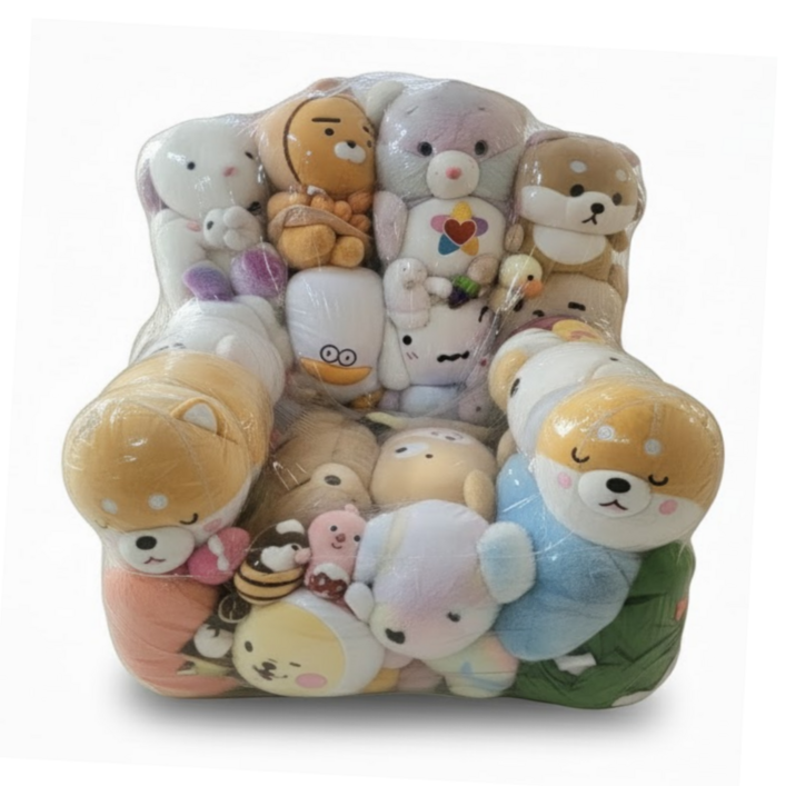 블링픽 인형보관소파 투명 보관함 정리함 빈백 인테리어 정리템