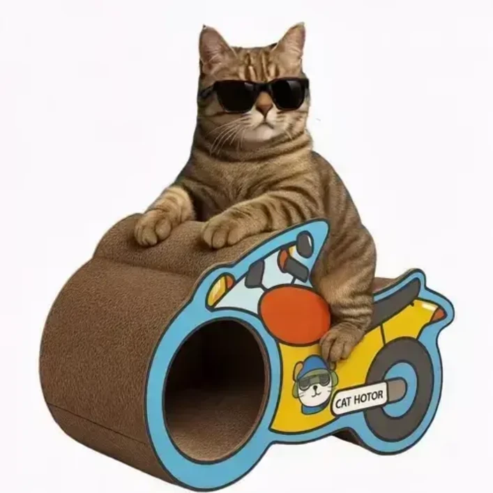 헬로미펫 오토바이형 고양이 골판지 스크래쳐 하우스