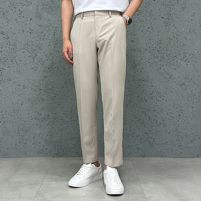 더맨쉽 남자 링클프리 스판 기본 슬랙스 정장바지 9부 10부 출근룩 데일리 S4XL 빅사이즈 ABTCP16012
