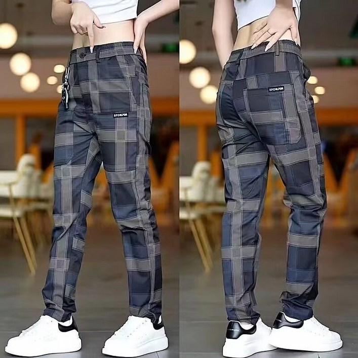 해피유통 남성 스판 채크 일장 패션 체크팬츠  jhwj