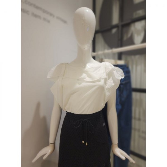 백화점 DEWL 프릴넥 블라우스 D242MSC046 아울렛