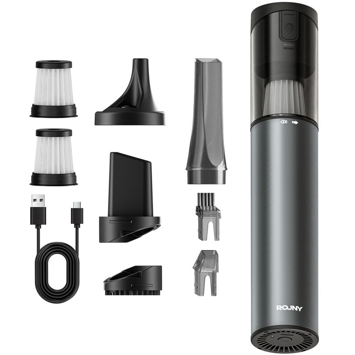 ROUNY 무선 차량용 청소기 먼지 흡입과 바람 부는 겸용 휴대용 청소기 강력 에어건
