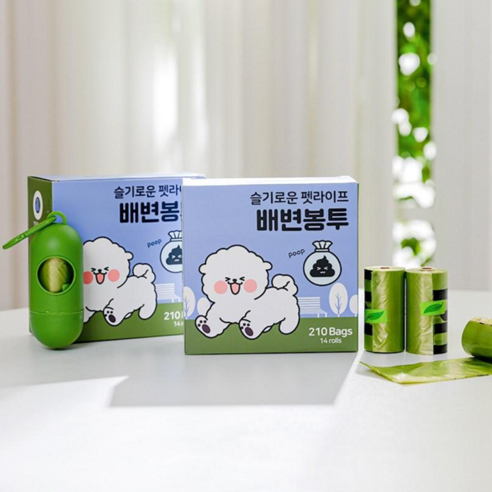 버블테일 강아지 생분해 냄새차단 리필 배변봉투