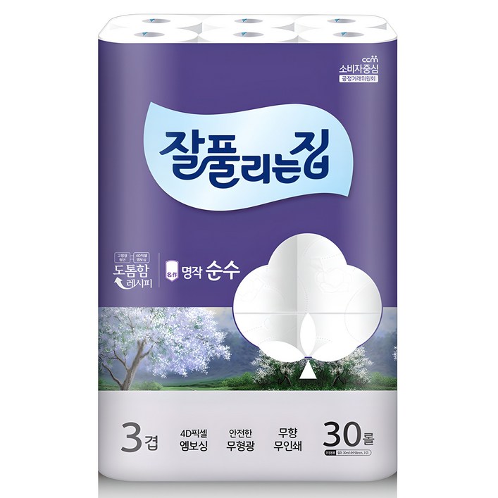 잘풀리는집 명작 순수 3겹 고급롤화장지