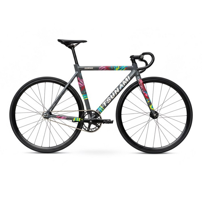 쓰나미 픽시 SNM300 앞뒤브레이크 기본장착 중학생 입문용 완차 7.7kg 국내조립출고, 1개, 550cm, 글로스블랙