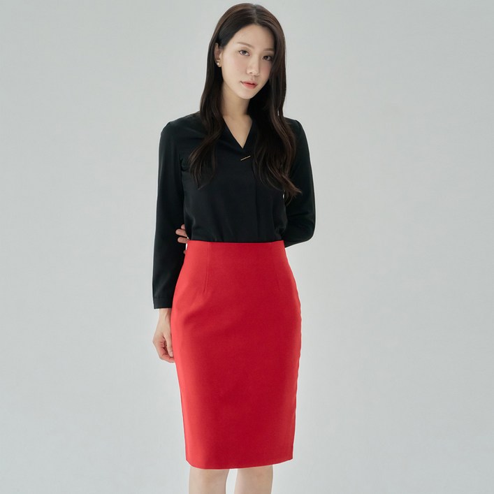 정장 치마 H라인 스커트 미디 스판 모던 날개