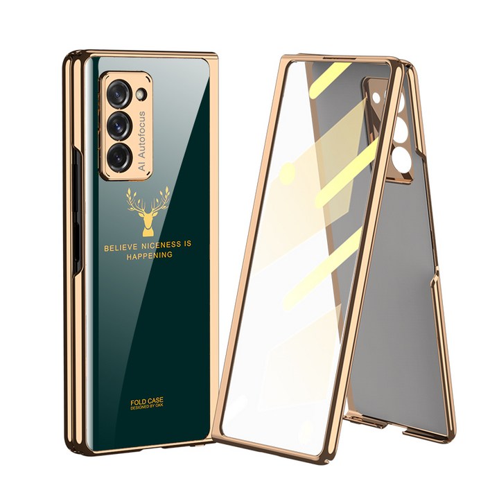 갤럭시 z폴드 5/4/3/2 케이스 액정커버형 대리석 강화유리 케이스