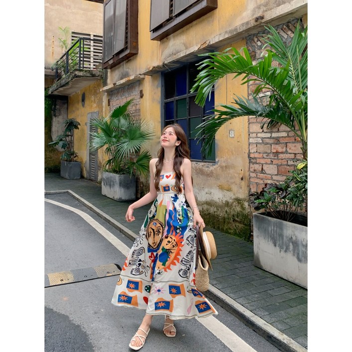 더퍼몰 바캉스 롱 원피스 휴가 여성 여름 비치룩