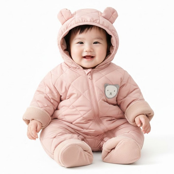 기모 패딩 베이비 우주복 출산선물 아기패딩 신생아옷 백일선물 외출복 100일