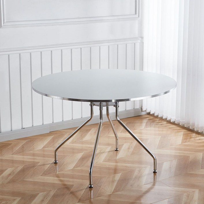 룬트 원형테이블 미드센츄리 모던 크롬 식탁 3size