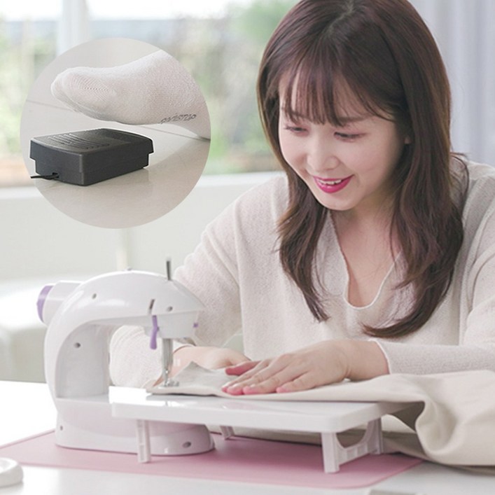 미싱맘 꼬매지오 미니재봉틀 휴대용 가정용 재봉기 미싱기 셀프수선, 1세트