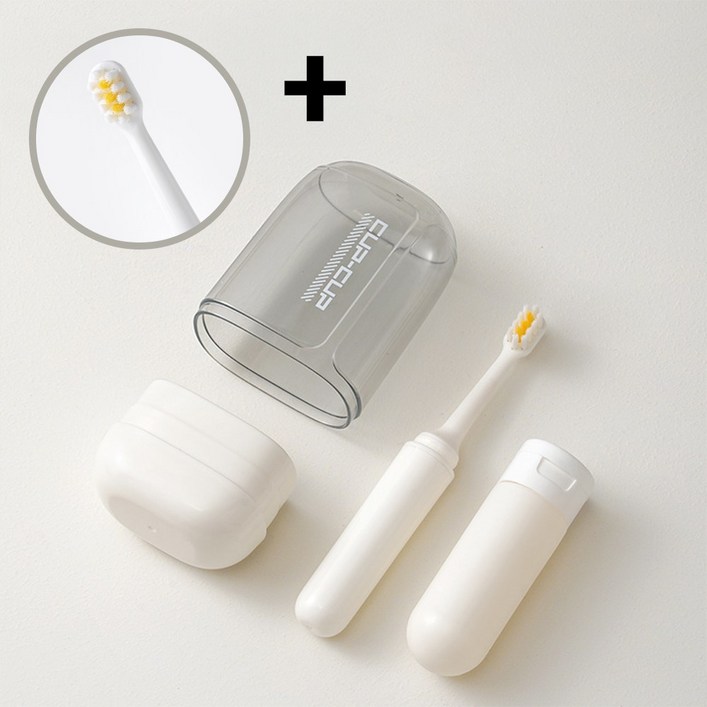 여행용 칫솔케이스 세트 휴대용 양치컵 칫솔 치약 보관함 세면도구 (교체헤드1개추가)