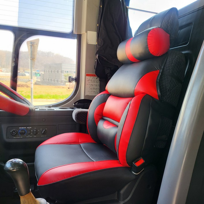 대형화물차 트럭 운전석 리무진 시트커버 1P  현대 엑시언트,타타대우 맥쎈,프리마,노부스,메가트럭,MAN, 볼보FM, 벤츠유로, 이마이티, 포터2 화물차 전차종호환, 1개, 레드블랙