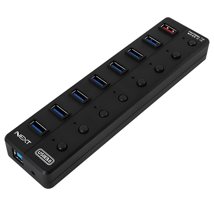 넥스트유 UH308 USB3.0 7포트  1포트 충전포트지원 유전원허브