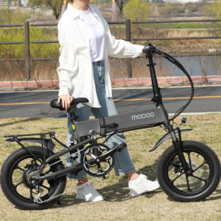 2023 모두스포츠 부릉이16 바팡 48V 350W 풀샥 전동 전기자전거, 무광블랙 PAS스로틀겸용짐받이 라이트 무료장착