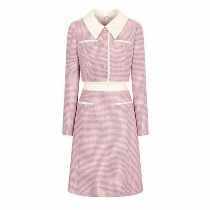 JJ JIGOTT JJ지고트솔리드 배색 트위드 원피스 GNAA0OP12DGDH2413573